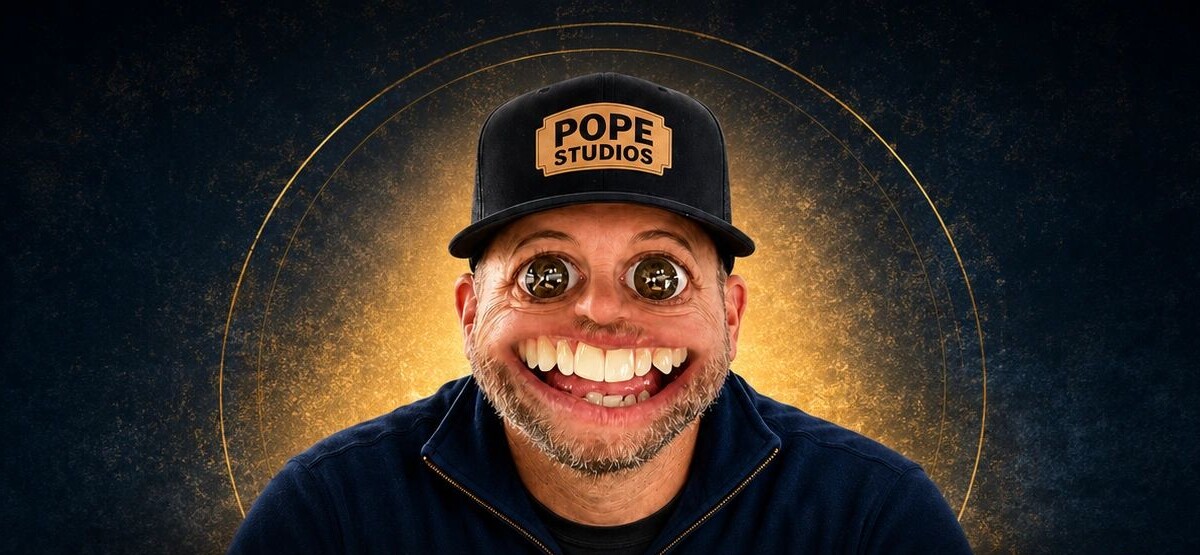 Mr. Yeser wearing a Pope Studios hat